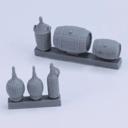 Wicker Bottles and small barrels, 1/16 - Royal Model RM954