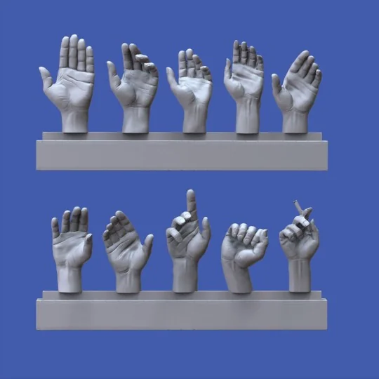 Assorted hands set No. 1, 1/16 - Royal Model RM962