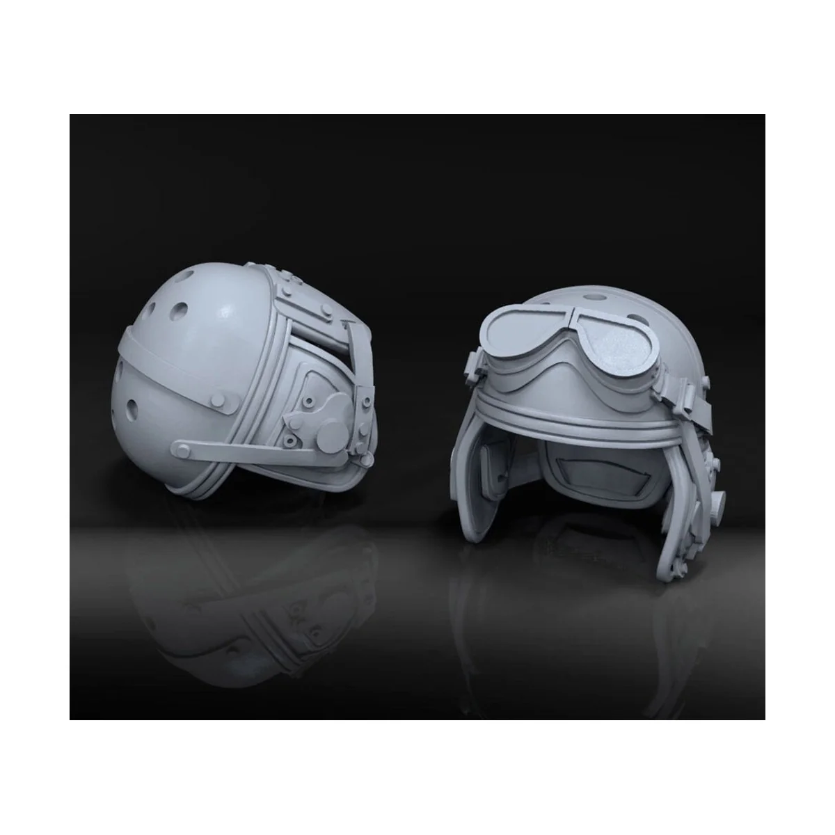 U.S. tanker helmets WWII - 2 pcs., 1/16 - Royal Model RM987