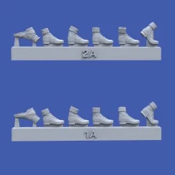 German DAK boots-assorted positions-WWII, 1/35 - Royal Model RM995