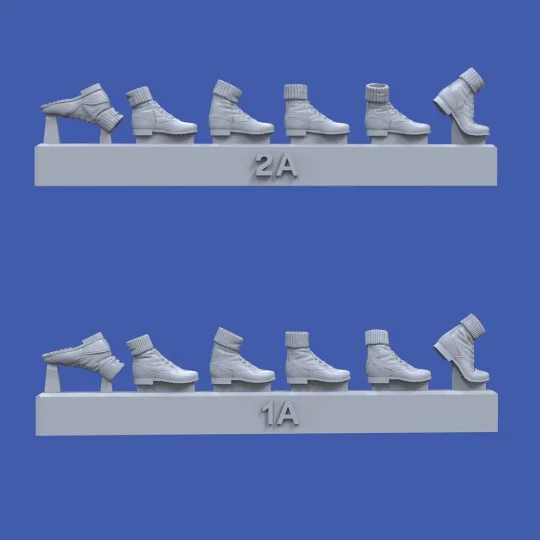 German DAK boots-assorted positions-WWII, 1/35 - Royal Model RM995