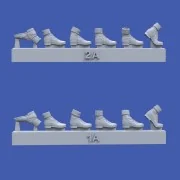 German DAK boots-assorted positions-WWII, 1/35 - Royal Model RM995