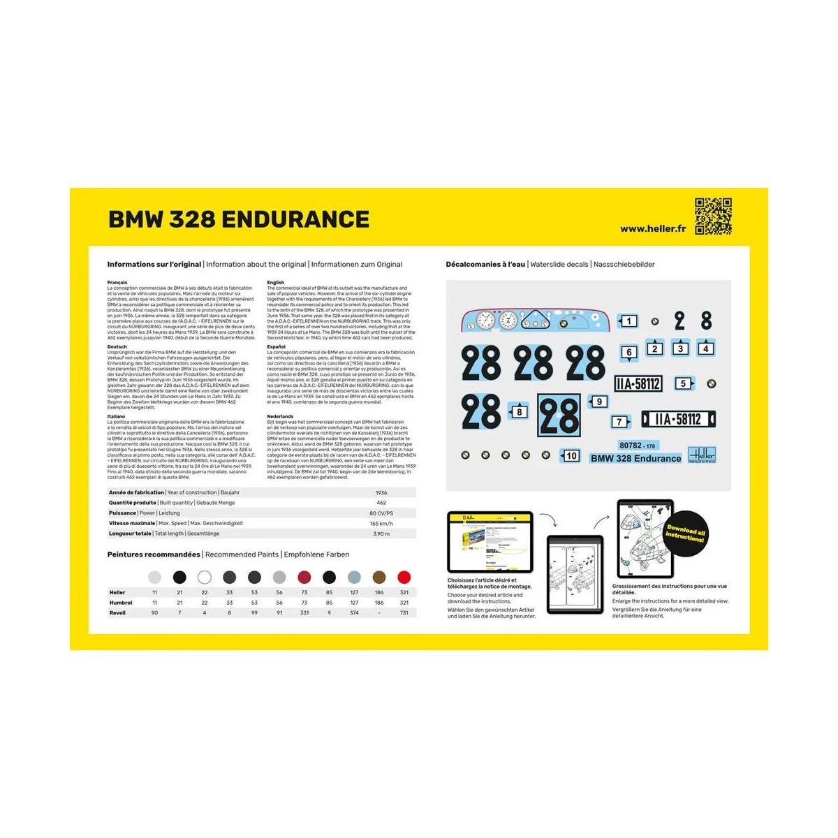 STARTER KIT 328 Endurance, 1/24 - Heller 56782