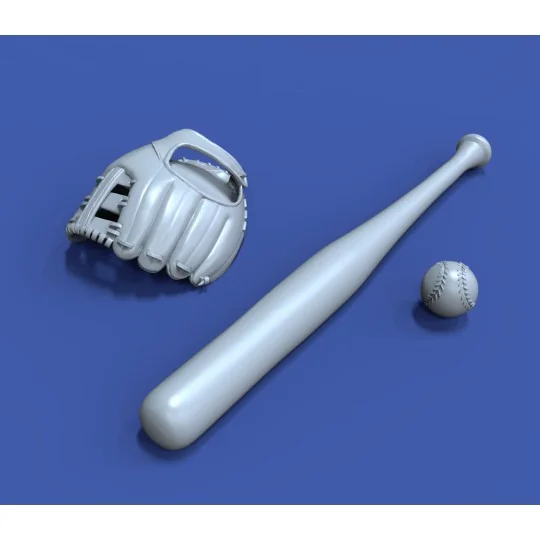 Baseball accessories set 3D printed - Royal Model RM1019