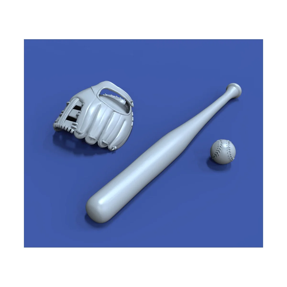 Baseball accessories set 3D printed, 1/16 - Royal Model RM1019