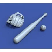 Baseball accessories set 3D printed - Royal Model RM1019