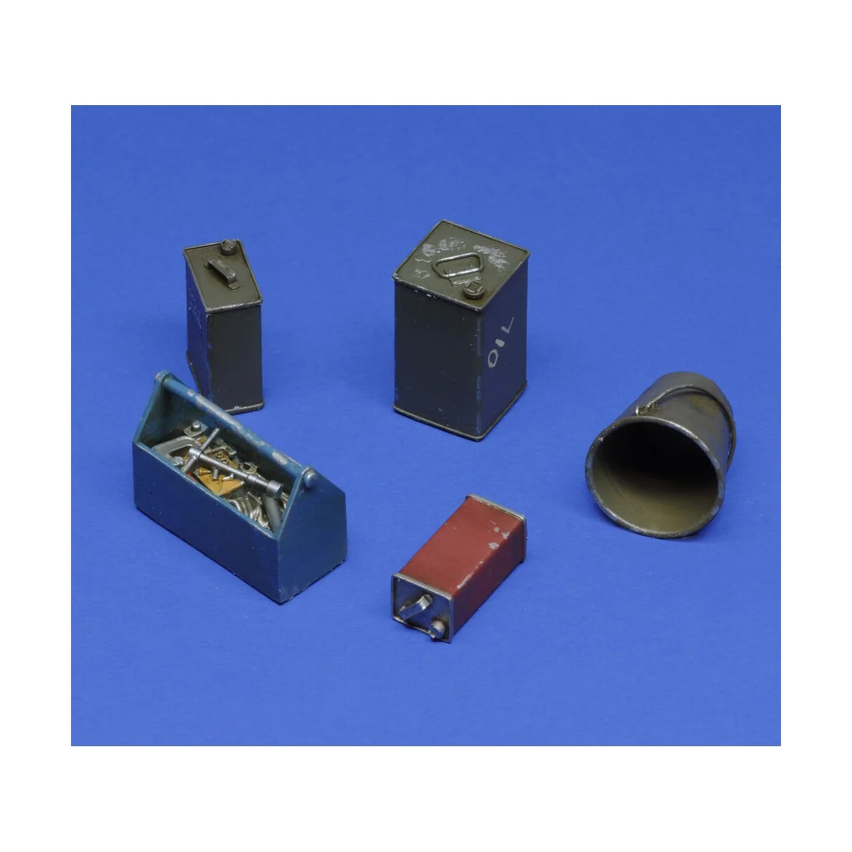 Toolbox, oil cans and bucket, 1/16 - Royal Model RM1043