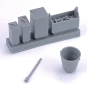 Toolbox, oil cans and bucket, 1/16 - Royal Model RM1043
