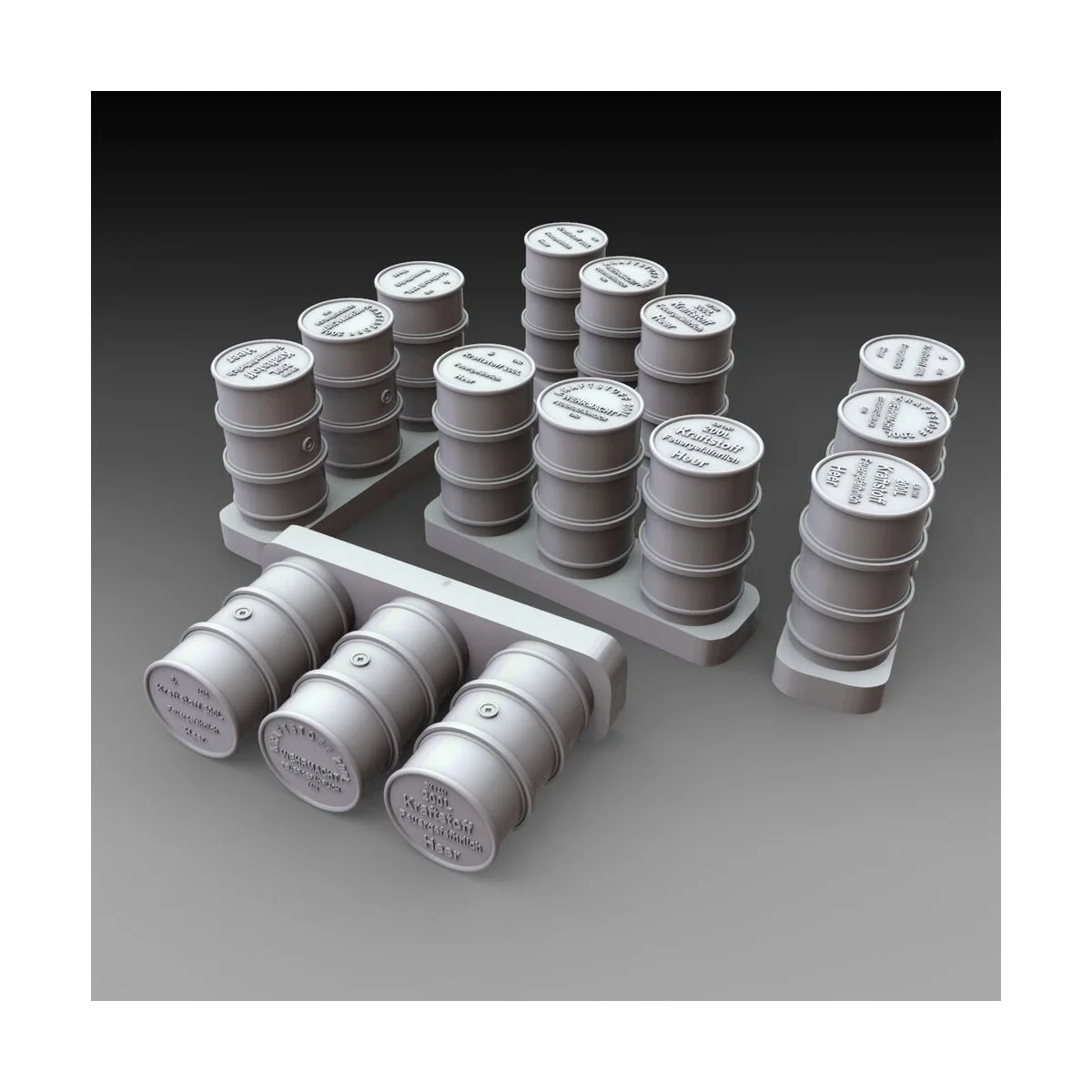 German fuel drums - WWII 15pcs., 1/48 - Royal Model RM1069