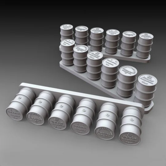German fuel drums - WWII 18pcs., 1/72 - Royal Model RM1070