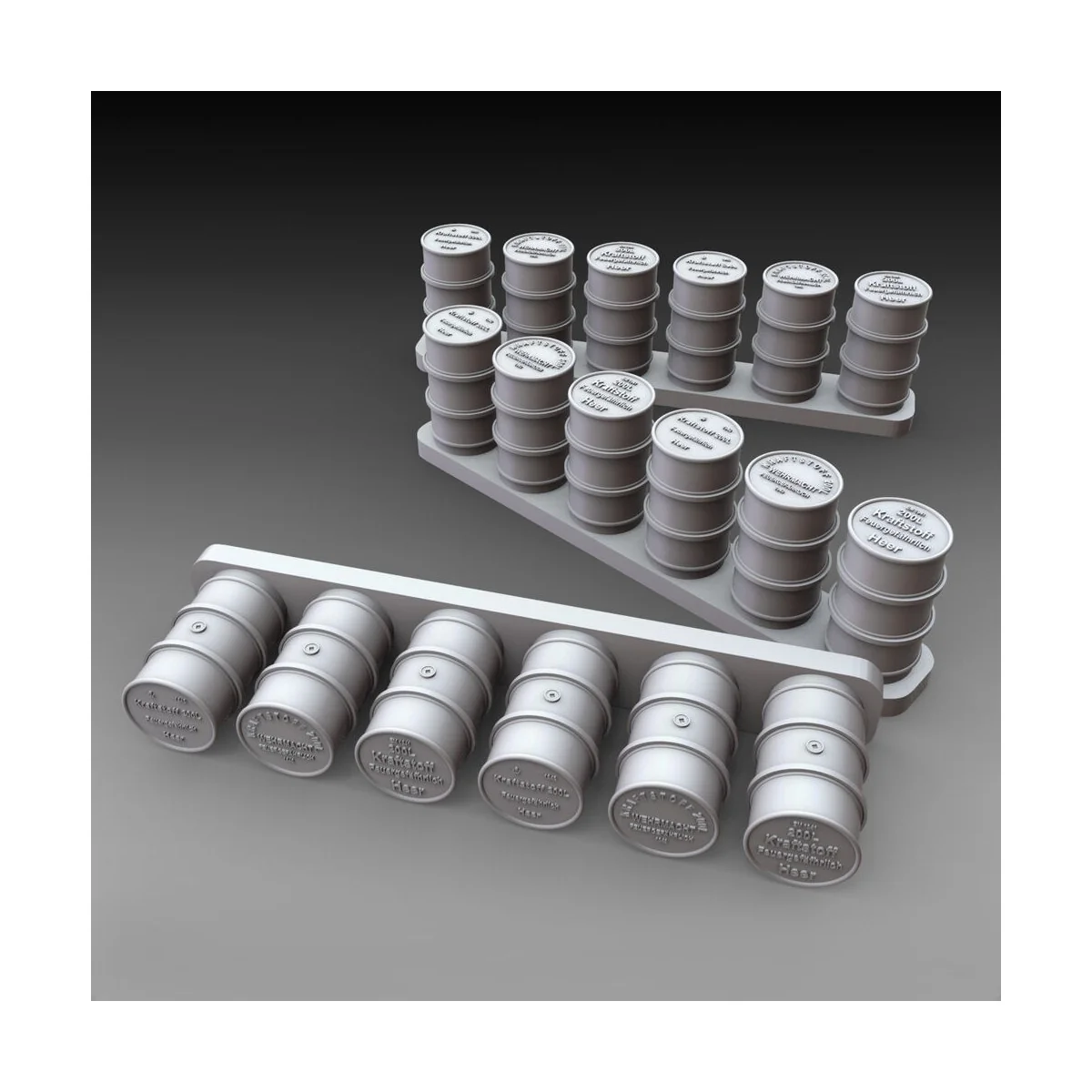 German fuel drums - WWII 18pcs., 1/72 - Royal Model RM1070