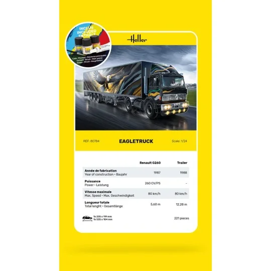 STARTER KIT Eagletruck, 1/24 - Heller 56784 STARTER KIT Eagletruck, 1/24 - Heller 56784