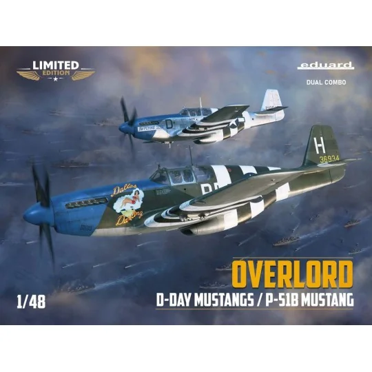OVERLORD: D-DAY MUSTANGS / P-51B MUSTANG DUAL COMBO 1/48 EDUARD-LIM...