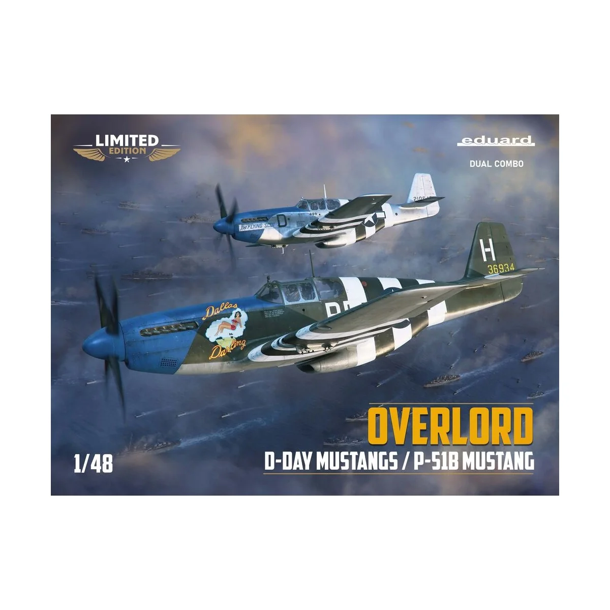 OVERLORD: D-DAY MUSTANGS / P-51B MUSTANG DUAL COMBO 1/48 EDUARD-LIM...