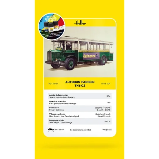 STARTER KIT Autobus TN6 C2, 1/24 - Heller 56789 STARTER KIT Autobus TN6 C2, 1/24 - Heller 56789