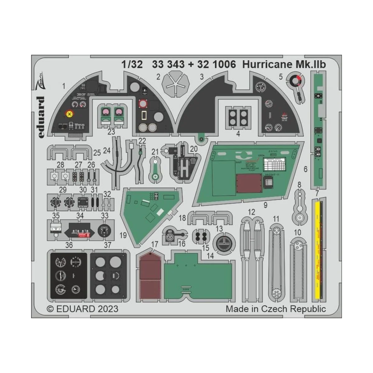 Hurricane Mk.IIb 1/32 REVELL - Eduard Accessories 321006