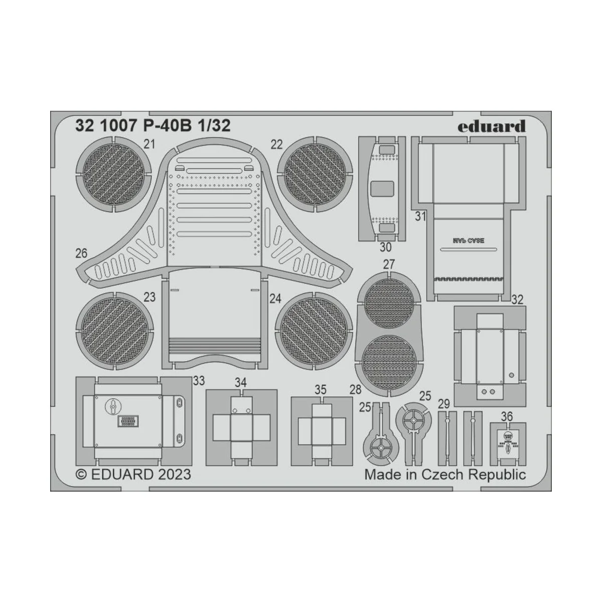 P-40B 1/32 GREAT WALL HOBBY - Eduard Accessories 321007