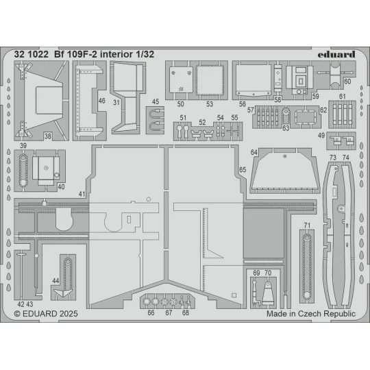 Bf 109F-2 HOBBY 2000 / HASEGAWA, 1/32 - Eduard Accessories 321022