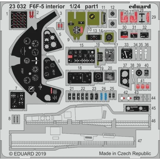 F6F-5 interior for Airfix, 1/24 - Eduard Accessories 23032