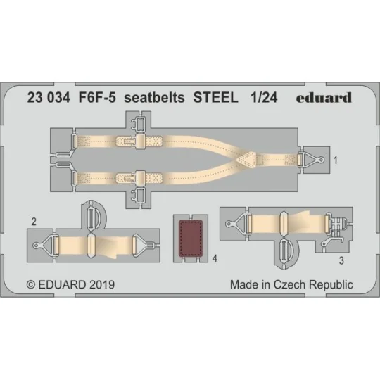 F6F-5 seatbelts STEEL for Airfix - Eduard Accessories 23034