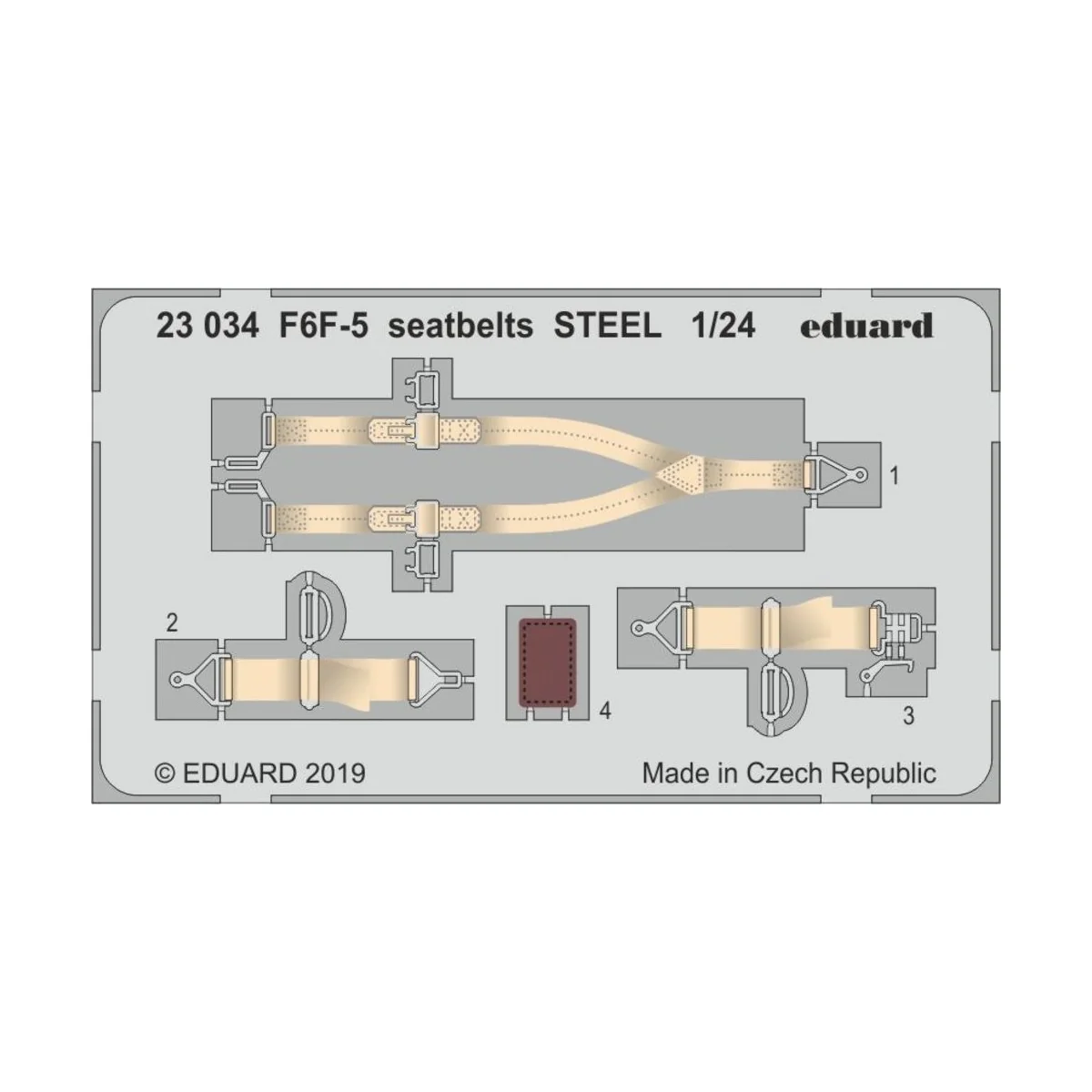 F6F-5 seatbelts STEEL for Airfix, 1/24 - Eduard Accessories 23034