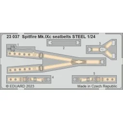 Spitfire Mk.IXc seatbelts STEEL 1/24 AIRFIX, 1/24 - Eduard Accessor...