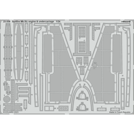 Spitfire Mk.IXc engine & undercarriage 1/24 AIRFIX, 1/24 - Eduard A...