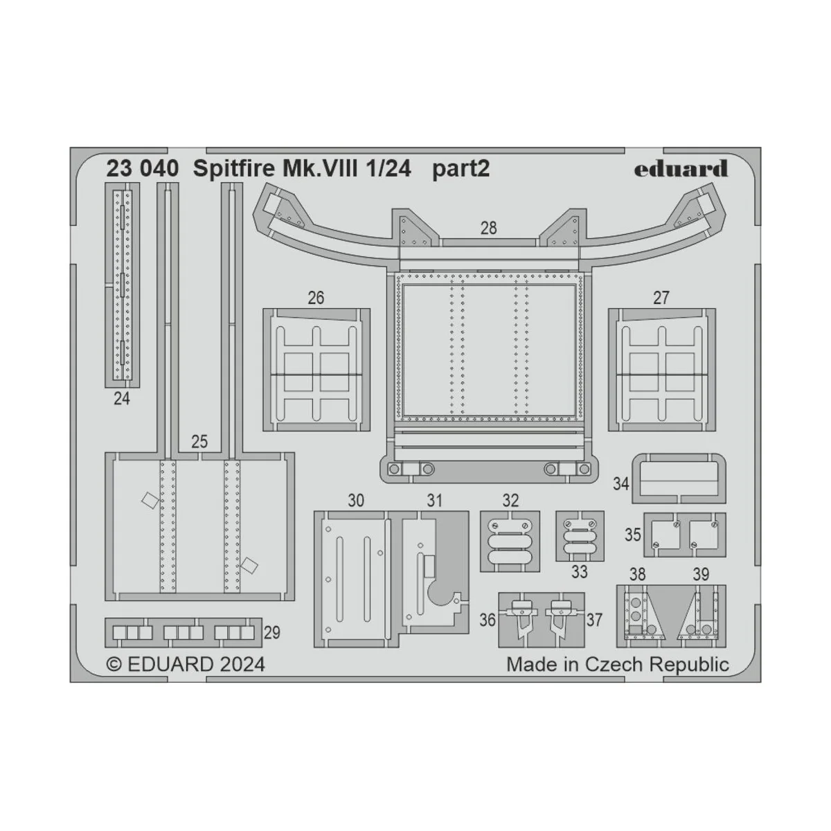 Spitfire Mk.VIII AIRFIX, 1/24 - Eduard Accessories 23040
