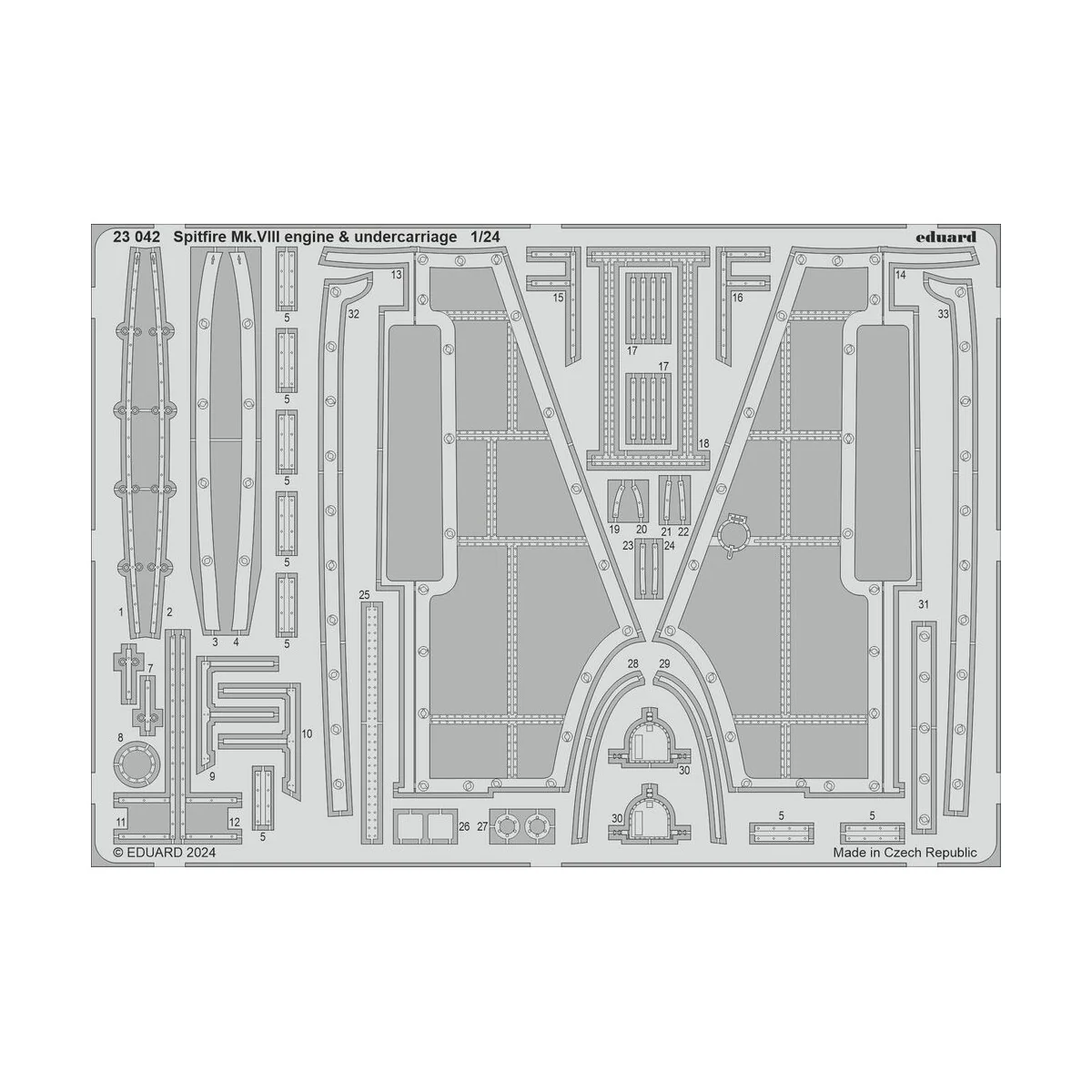 Spitfire Mk.VIII engine & undercarriage AIRFIX - Eduard Accessories...