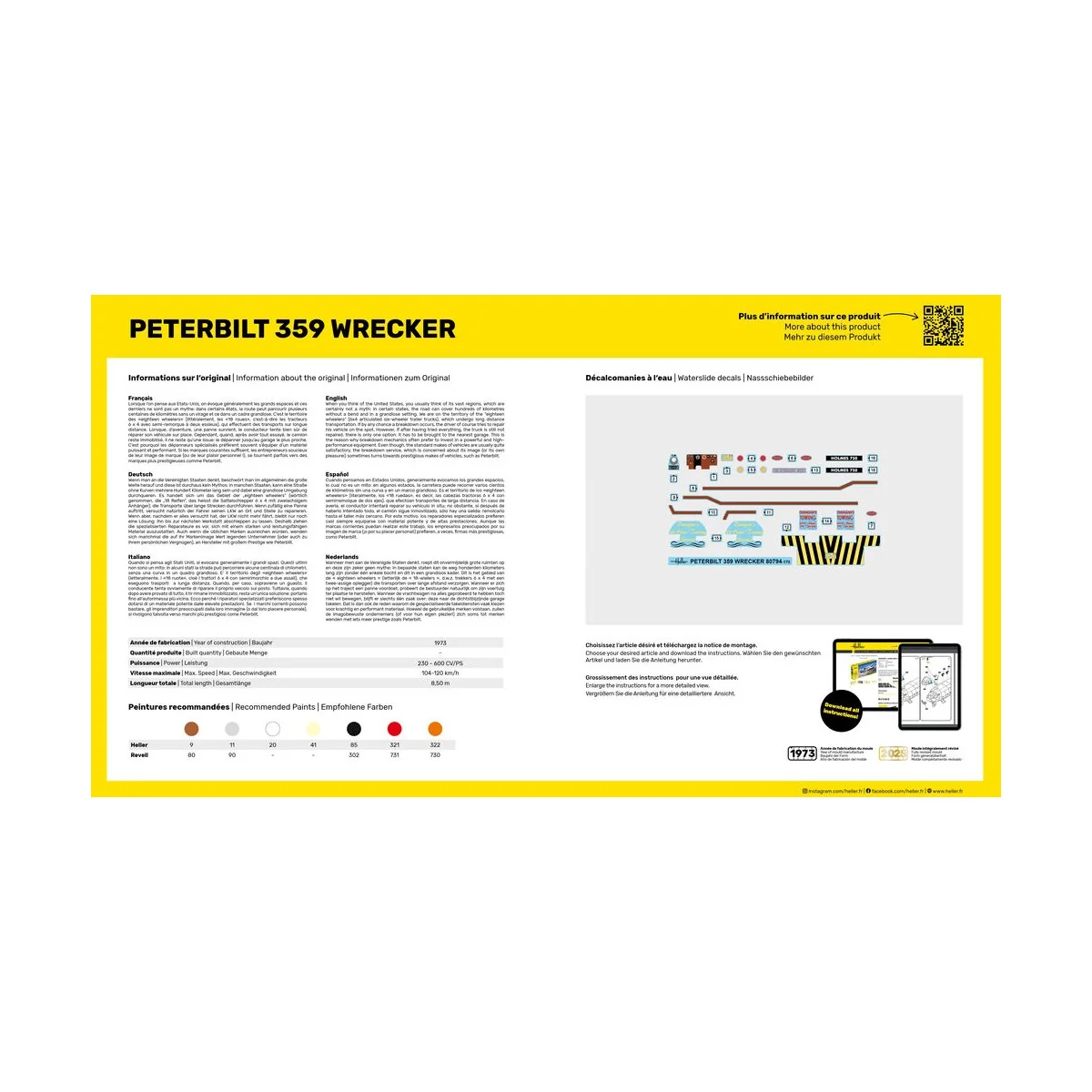STARTER KIT Peterbilt 359 Wrecker - Heller 56794
