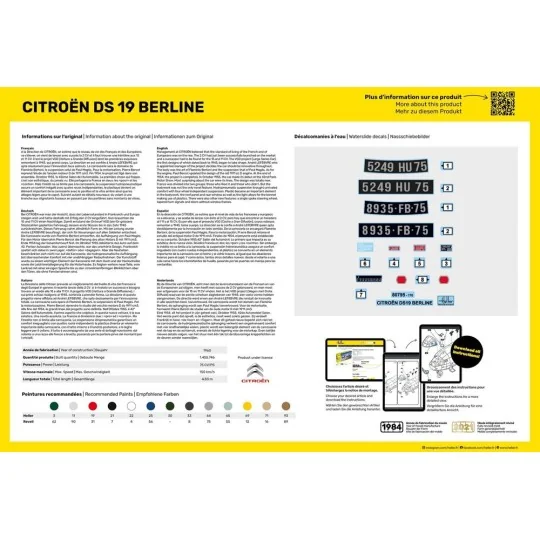 STARTER KIT Citroen DS 19, 1/16 - Heller 56795
