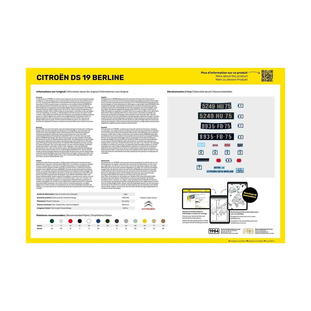 STARTER KIT Citroen DS 19 - Heller 56795