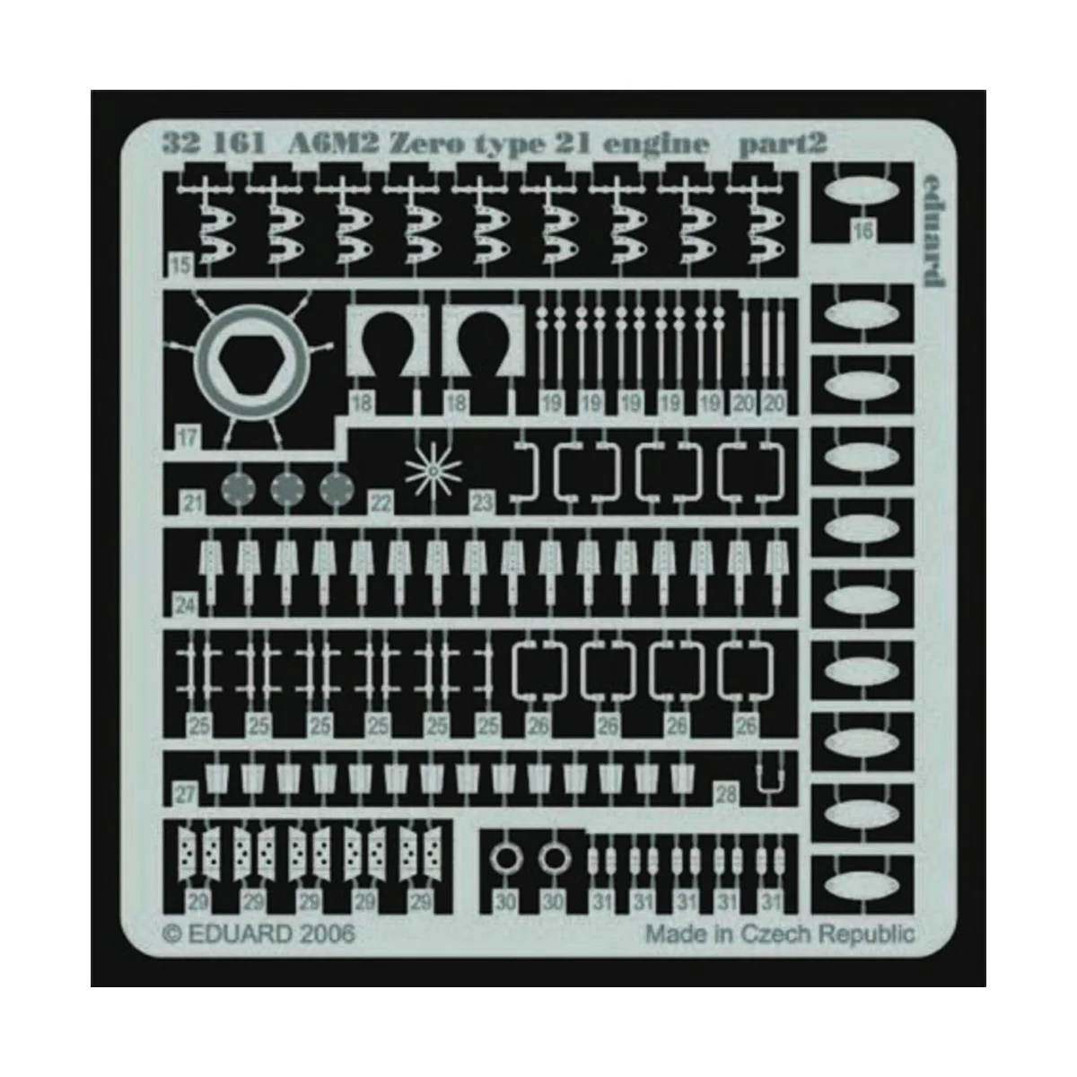 A6M2 Zero type 21 engine für Tamiya Bausatz 60317, 1/32 - Eduard Ac...