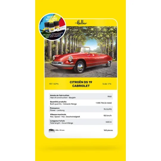 STARTER KIT Citroen DS 19 Cabriolet, 1/16 - Heller 56796