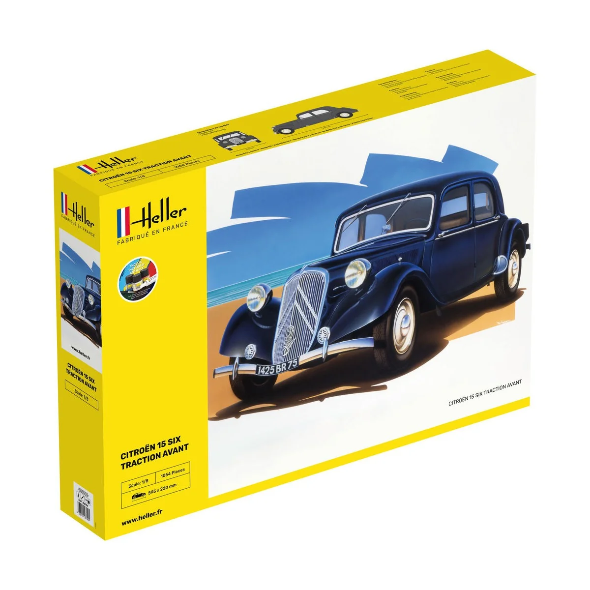 STARTER KIT Citroen 15 SIX Traction Avant, 1/8 - Heller 56799