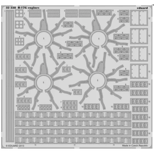 B-17G engines for HK Models, 1/32 - Eduard Accessories 32338