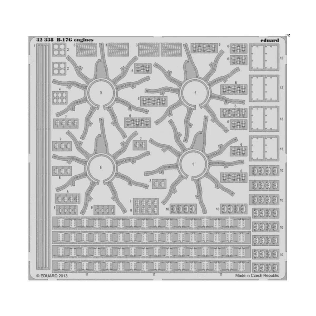 B-17G engines for HK Models, 1/32 - Eduard Accessories 32338