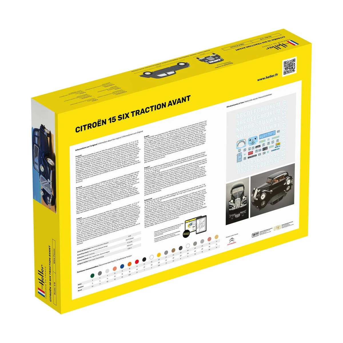STARTER KIT Citroen 15 SIX Traction Avant, 1/8 - Heller 56799