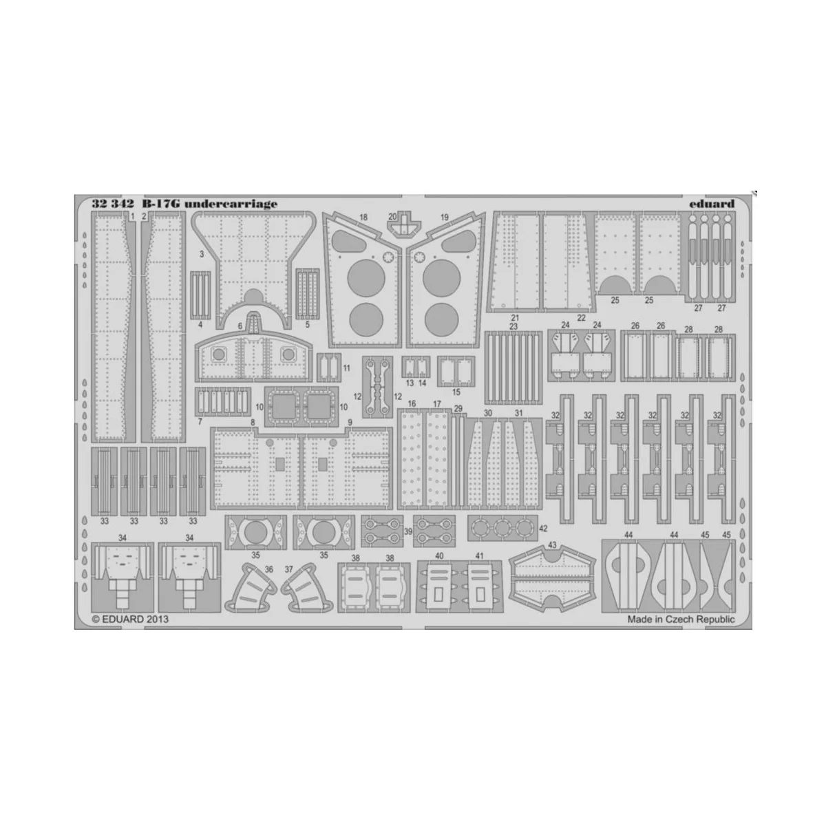 B-17G undercarriage, 1/32 - Eduard Accessories 32342 B-17G undercarriage, 1/32 - Eduard Accessories 32342