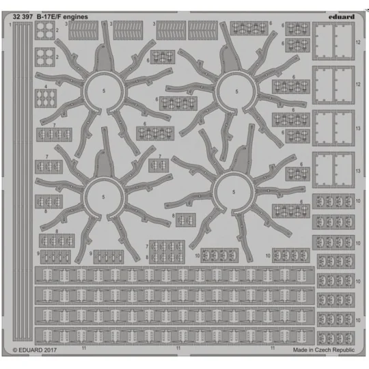 B-17E/F engines for HKM - Eduard Accessories 32397