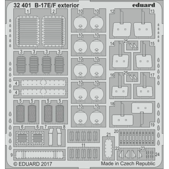 B-17E/F exterior for HKM - Eduard Accessories 32401