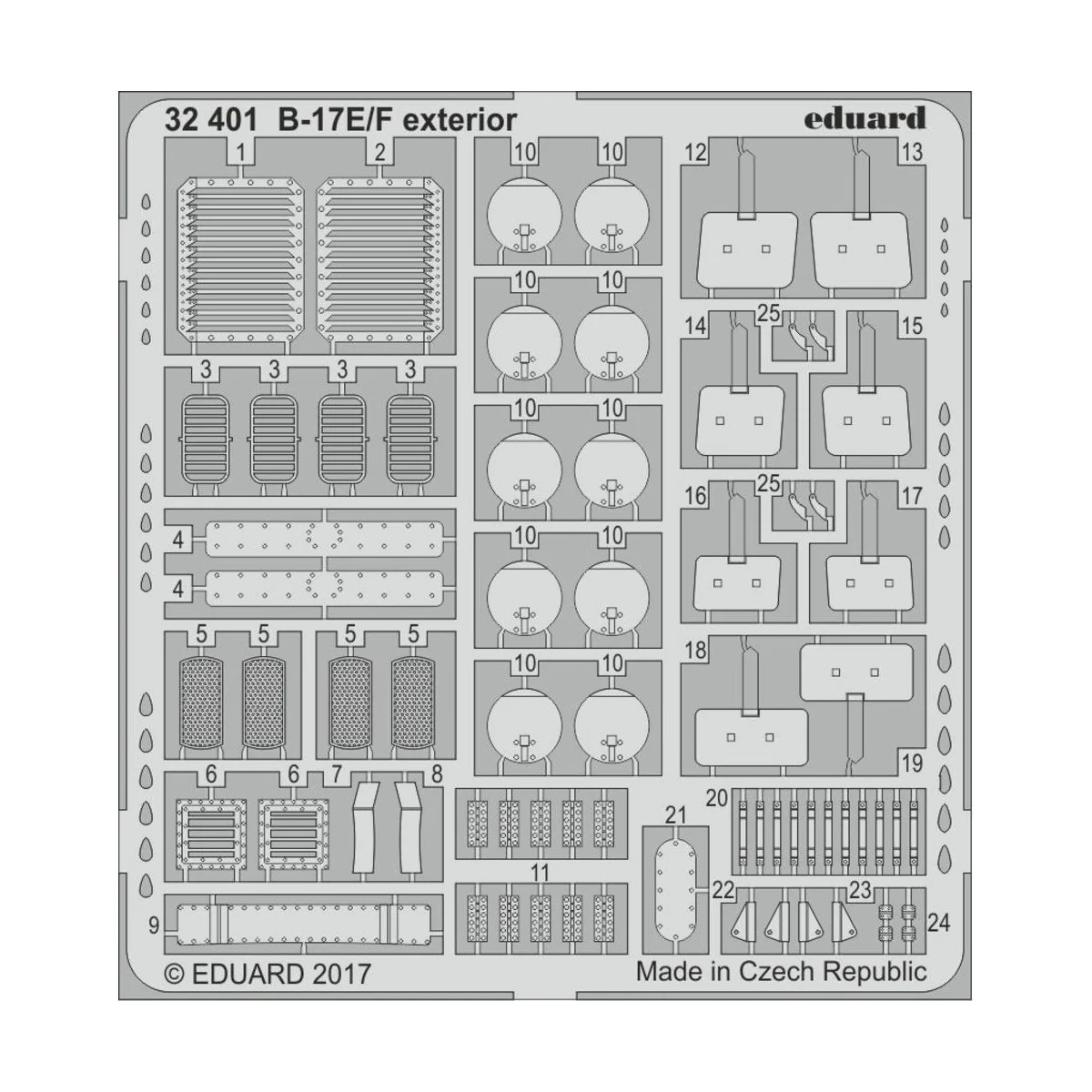 B-17E/F exterior for HKM, 1/32 - Eduard Accessories 32401