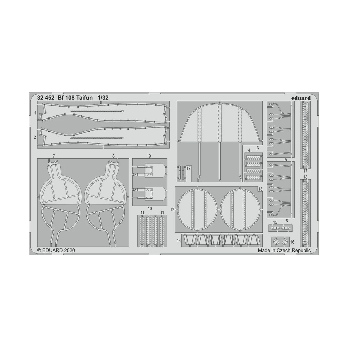 Bf 108 Taifun for Eduard, 1/32 - Eduard Accessories 32452 Bf 108 Taifun for Eduard, 1/32 - Eduard Accessories 32452