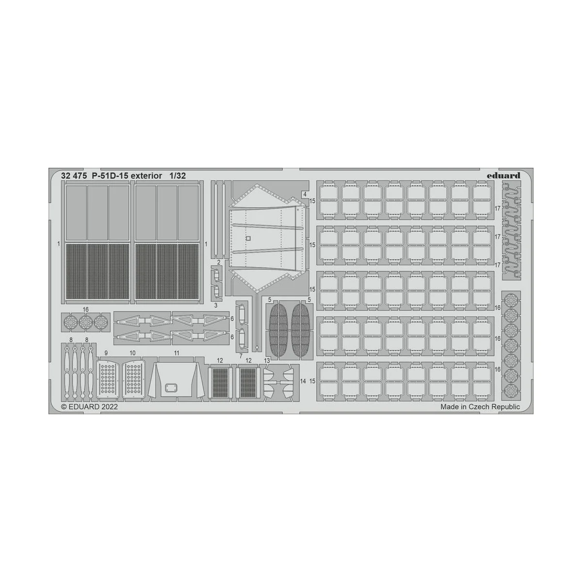 P-51D-15 exterior for REVELL, 1/32 - Eduard Accessories 32475