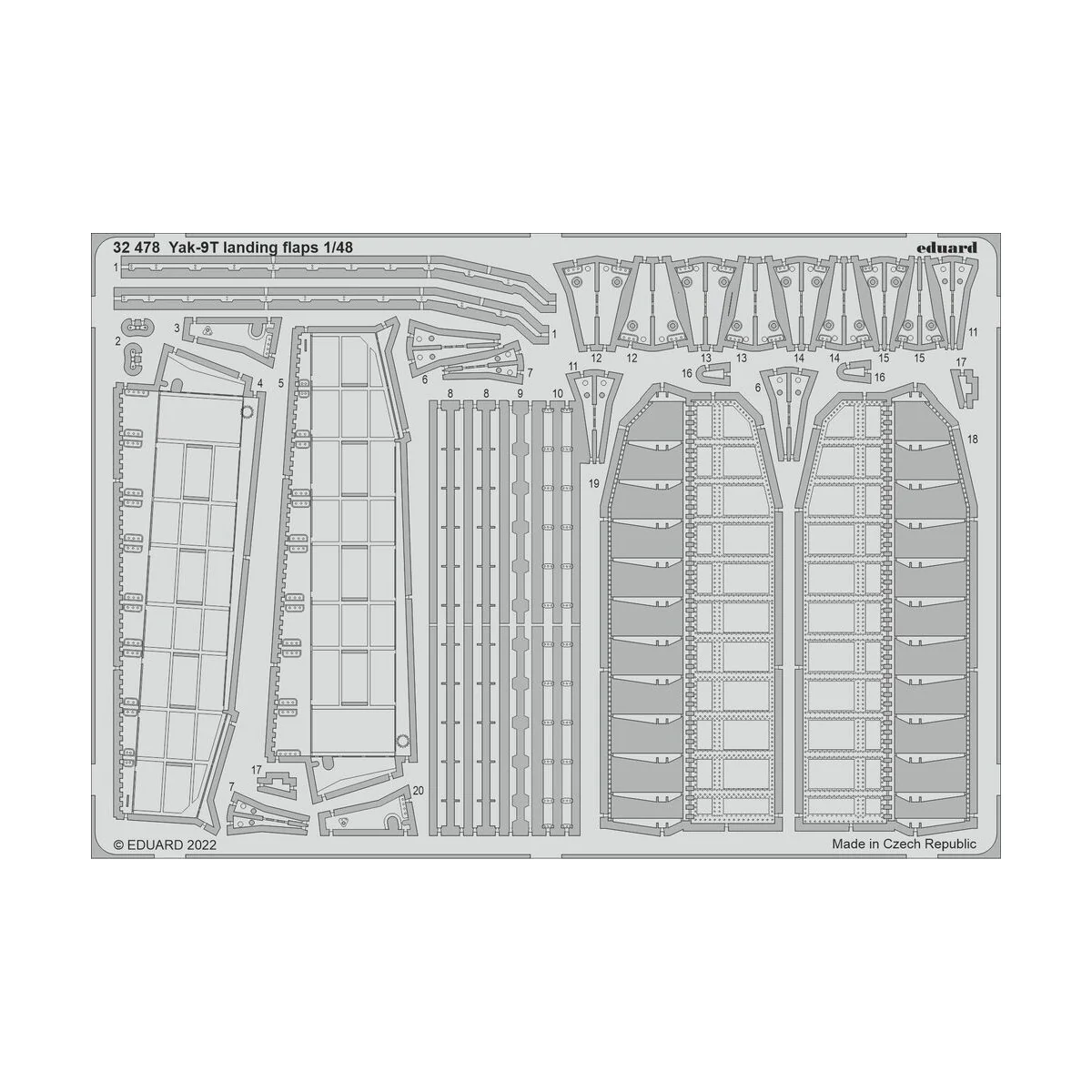 Yak-9T landing flaps, 1/32 - Eduard Accessories 32478