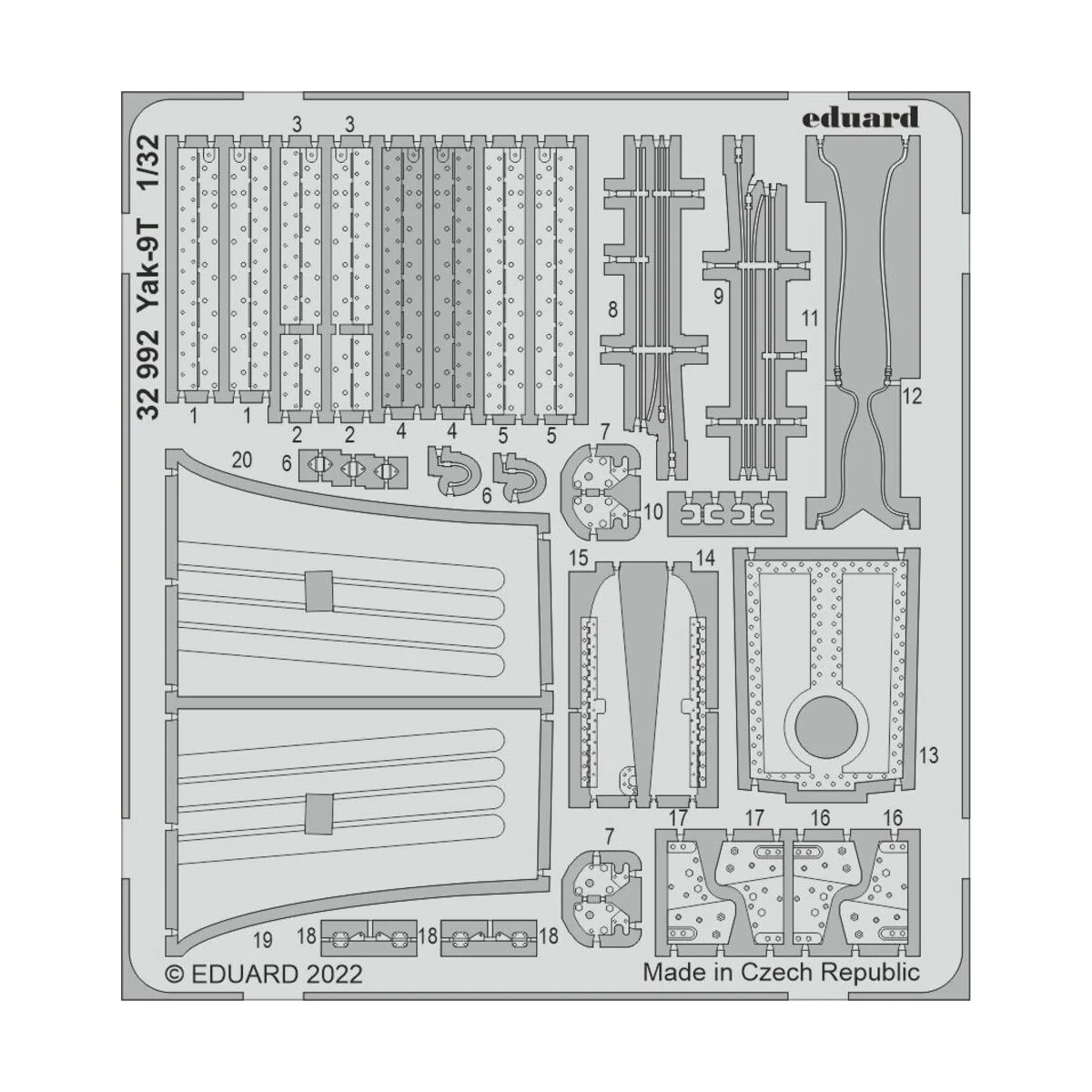 Yak-9T landing flaps, 1/32 - Eduard Accessories 32478