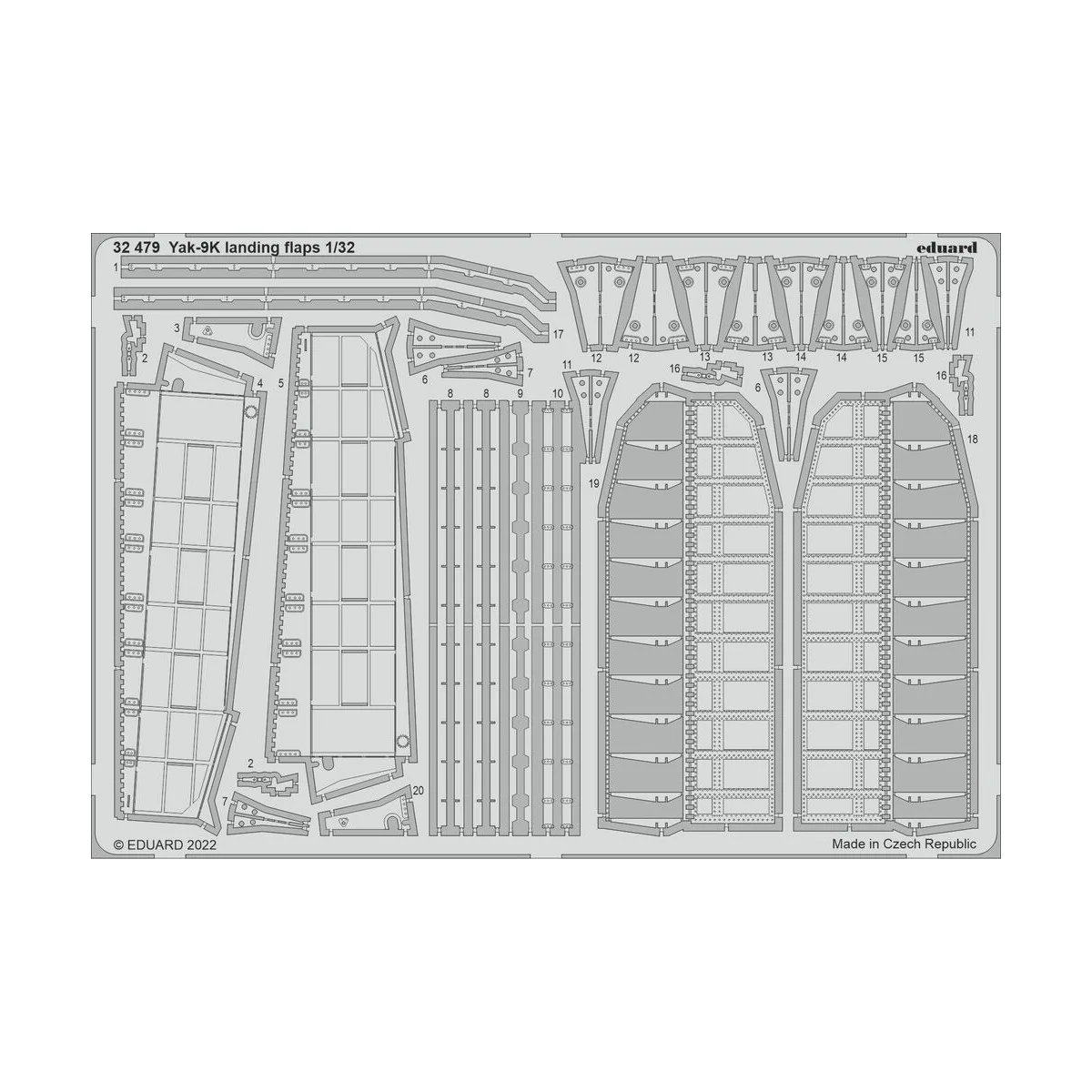 Yak-9K landing flaps for ICM, 1/32 - Eduard Accessories 32479