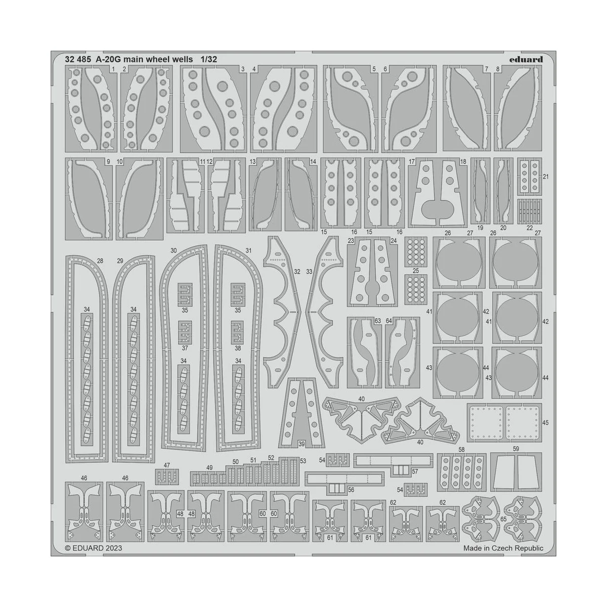 A-20G main wheel wells 1/32 HKM, 1/32 - Eduard Accessories 32485