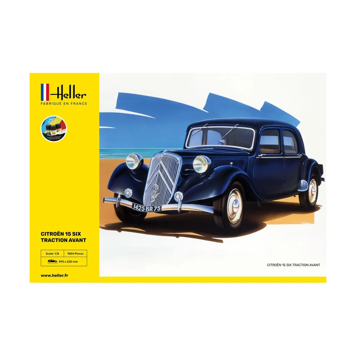STARTER KIT Citroen 15 SIX Traction Avant, 1/8 - Heller 56799
