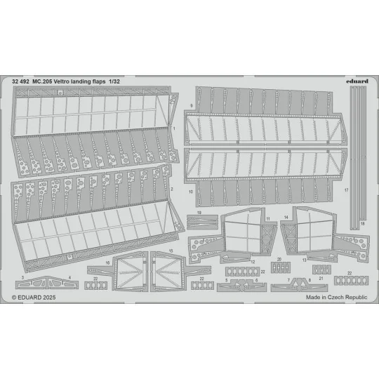 MC.205 Veltro landing flaps ITALERI, 1/32 - Eduard Accessories 32492